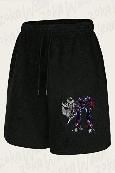 ZOKAWEAR Unisex Transformers Tv x2 Σορτς με στάμπα σχεδίου
