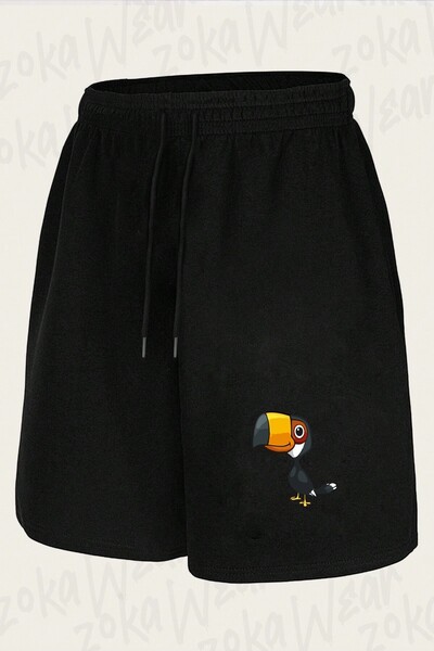 ZOKAWEAR شورت مطبوع بتصميم طائر التوكان اللطيف للجنسين