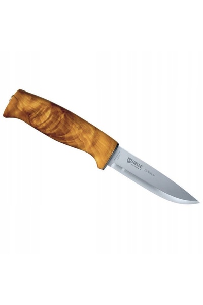 OEM Cutit de vanatoare, HELLE, Metal/Lemn, Cu husa din piele, Maro