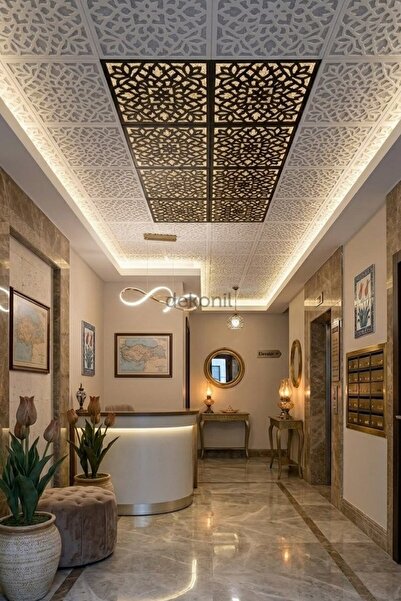 Dekonil Lotus Clip-in (Klipin) PVC Asma Tavan Kaplama Paneli 30*30 cm - Siyah...