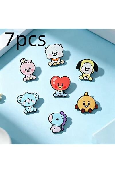 Choice Light Yellow Gold Color 7pcs Enamel Pin Cartoon Anime Character Brooch...