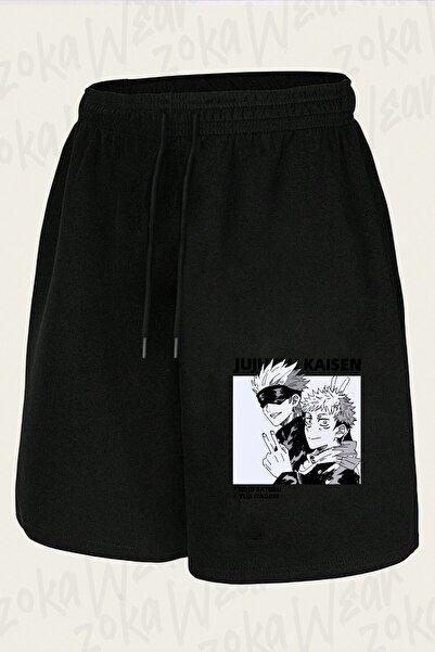 ZOKAWEAR Unisex Jujutsu Kaisen Yuji Itadori and Gojo Design Printed Shorts