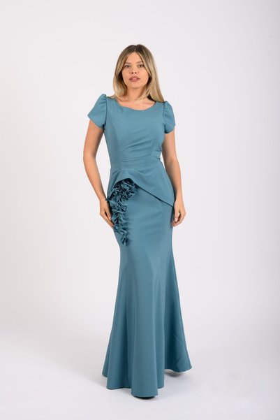 La Donna Rochie elegantă conică tip sirenă cu aplicații florale 3D