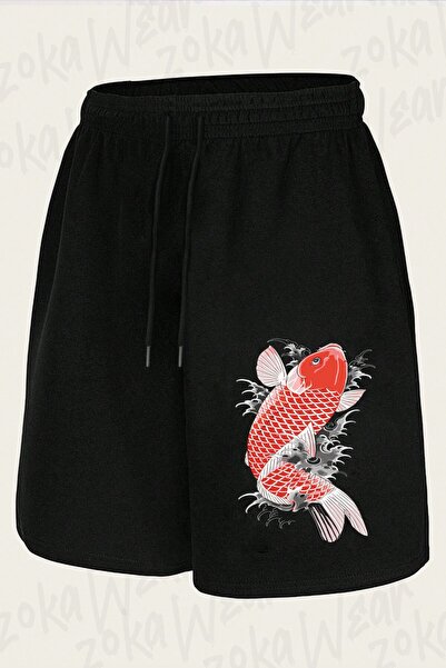 ZOKAWEAR Unisex Akira Nishikiyama Koi Design Printed Shorts