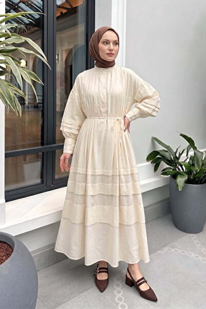 zenne Voile Pile Dress 255037 - Cream