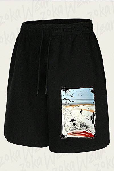 ZOKAWEAR شورت مطبوع بتصميم Fear And This Is Bat Country للجنسين