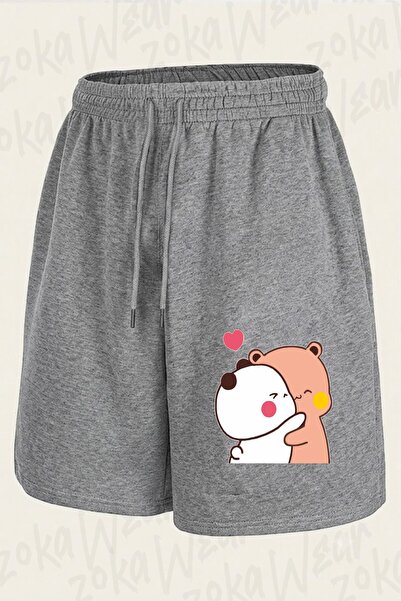 ZOKAWEAR Unisex Bubu Dudu,Cute Couple Tasarım Baskılı Şort