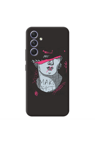 Other Samsung A56 Make art Black Colored Silicone TPU Θήκη
