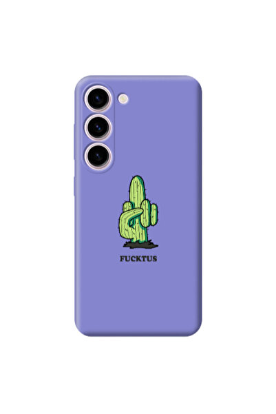 Other Samsung S23 Plus Green Cactus Purple Colored Silicone TPU Θήκη