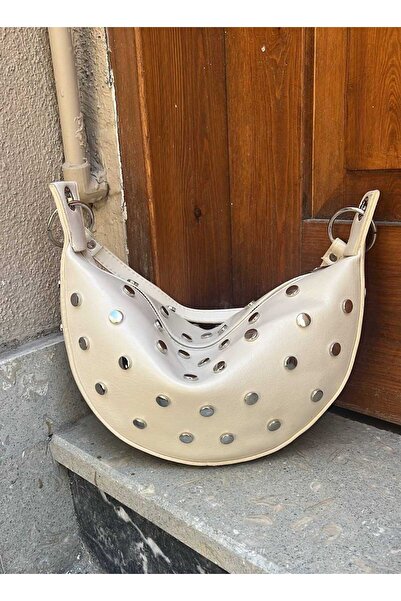 WİKİDAYS.S MODA TRENDİ Half Moon Women's Shoulder Bag with Metal Staple Detai...