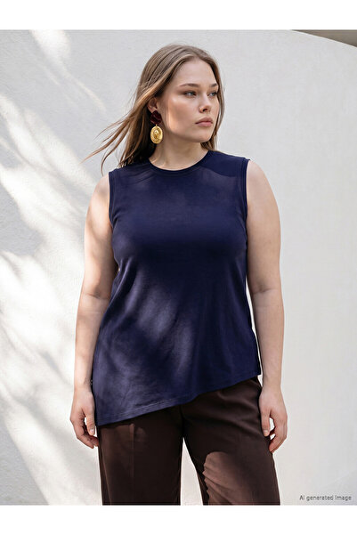 LC Waikiki Lcwaikiki Curve Navy Blue Large Size Asymmetrical Cut Women's Athlete