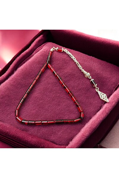 İnan Tesbih Full Cut Model Fire Amber Wrist Length Bronze Tassel Rosary