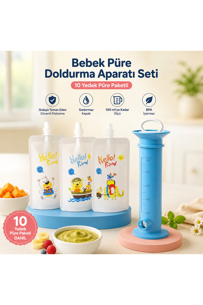 PraticalLife Baby Puree Filling and Storage Apparatus Set - with 10 Spare Pur...