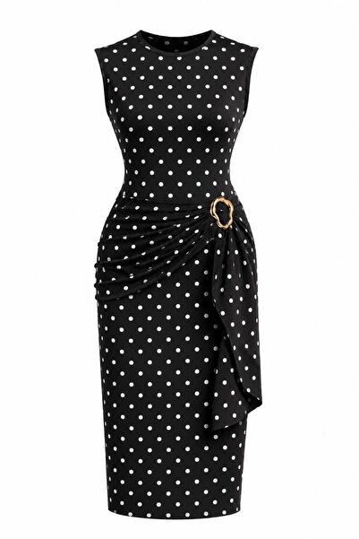 SevdeUgur Women's Buckle Detailed Belted Gathering Molded Maxi Dress - Sevde ...