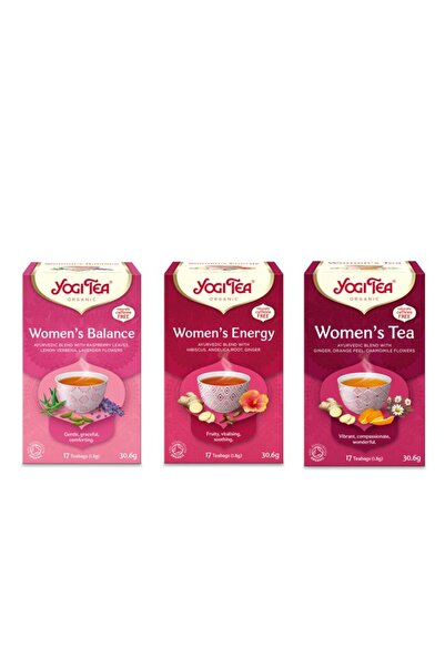 Yogi Tea Pachet Ceai Bio pentru Femei – 3 Sortimente: Echilibru, Energie și C...