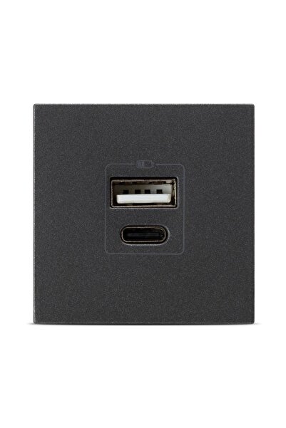 ELBİ Moda Voice, USB A+C порт 5V 2.4A 2M, антрацит мат, Elbi