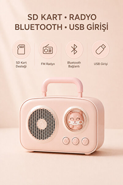 Luvexa Bluetooth Hoparlör Tavşan Detaylı Sevimli Çocuk Müzik Çalar Hediyelik