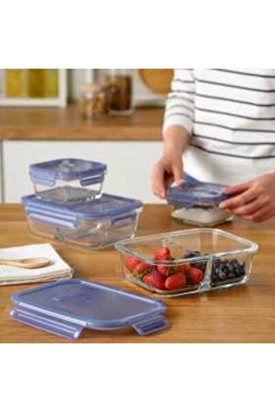 Paşabahçe Recipient alimentar dreptunghiular din sticlă, compartimentat, Pasabahce Lockie Lock 630 ml