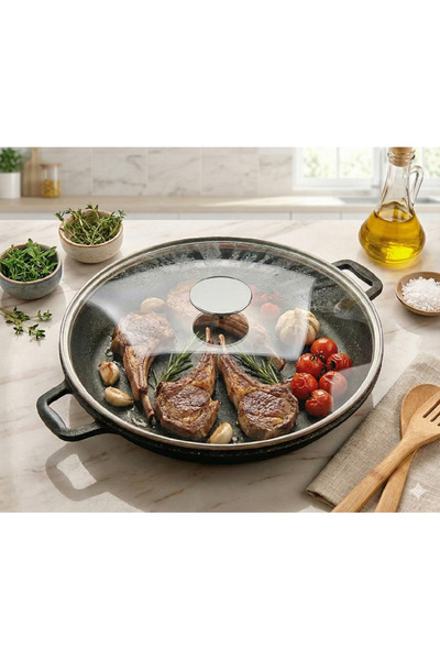 Cosiness Granite Cast Iron Covered Fish and Pastry Pan 36 Cm.