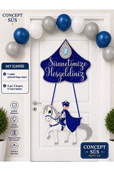 Dizayn Parti Evi Sünnet Kapı Süsü Seti – Gold & Gümüş Seçenekli – 15 Balonlu ...