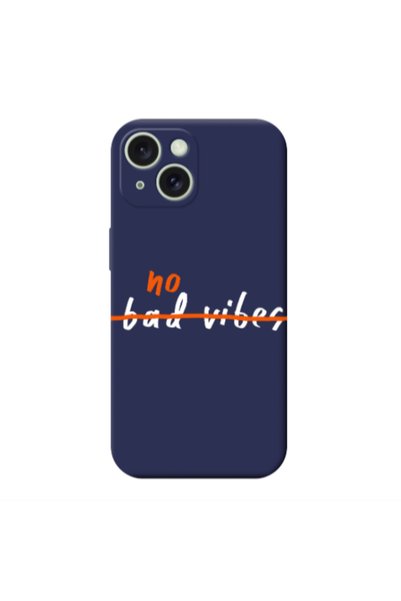 Other Apple iPhone 15 Plus No bad vibes 2 Dark blue Colored Silicone TPU Θήκη