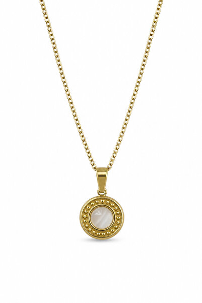 Jack Ferrero Yellow Color Steel Chain and Round Stone Pendant