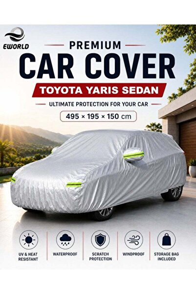 zeetwo Waterproof UV Resistant Full Car Cover for Toyota Yaris Sedan - All We...
