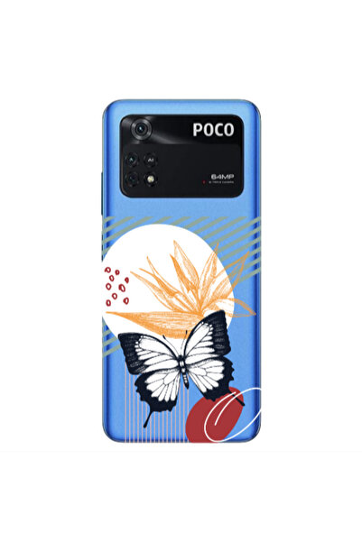 Other Xiaomi Poco M4 Pro 4G Butterfly Lines Transparent Silicone TPU Θήκη