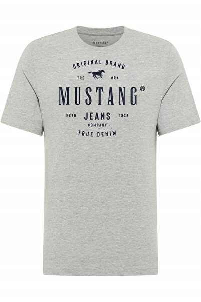 Mustang Tricou Barbati, Style Alex, Marime 3XL, Gri, Regular Fit, Bumbac, Des...