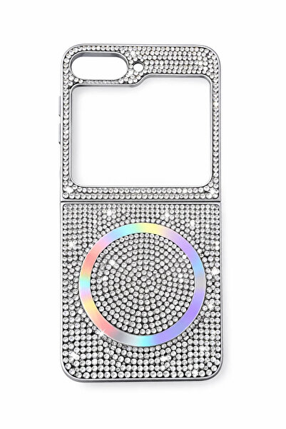 Miscase Samsung Z Flip 6 Kılıf Diamont MagSafe Hologramlı Telefon Kılıfı