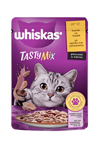 Whiskas Pouch TastyMix Sos İçinde Kuzulu ve Hindili Yetişkin Kedi Konservesi ...
