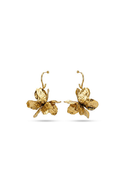 Charmist Çelik Orchid Küpe Gold