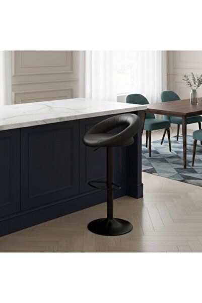 Al Hadaya Mall Black Counter Chair with Elegant Design-Black-100X50X39 cm