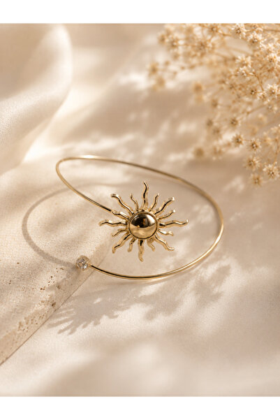 Fashion Jewellery Güneş Desenli ve Taşlı Yaz Temalı Ayarlanabilir Kol Aksesuarı