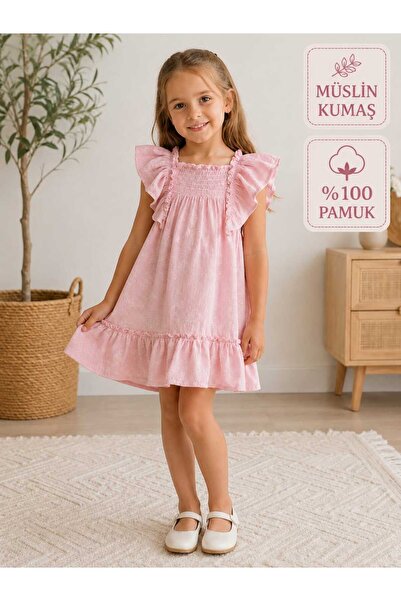 Serkon BABY 100% Cotton Muslin Children's Dress