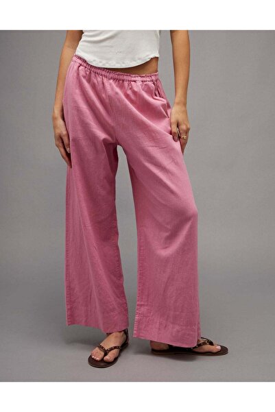 AMERICAN EAGLE AE Linen-Blend Wide-Leg Pant