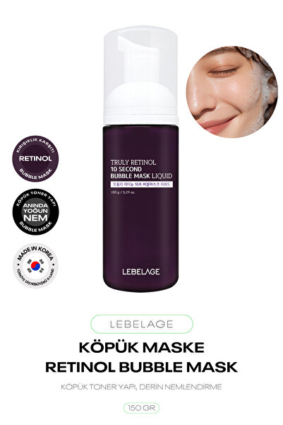 LEBELAGE Foam Mask with Retinol for Anti-Wrinkle Care Truly Retinol 10 Second...