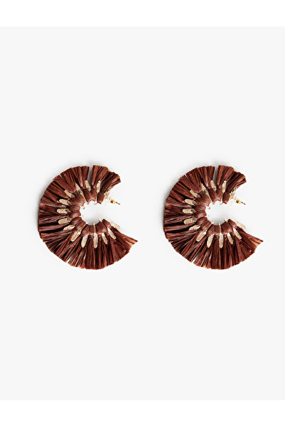 Koton Large Straw Hoop Earrings