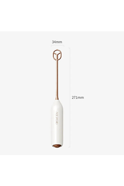 Choice White Circle Joy Portable Mini Electric Milk Frother Foam Maker Handhe...