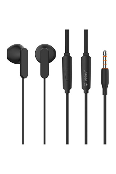 Celebrat earphones με μικρόφωνο G23, 3.5mm σύνδεση, Φ14mm, 1.2m, μαύρα