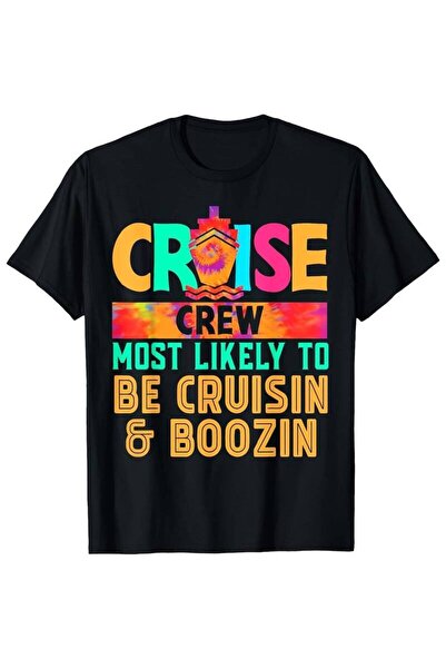 NOURAM تي شيرت رجالي من Cruise Crew بتصميم جرافيك ملون وتصميم هندسي، ياقة دائ...