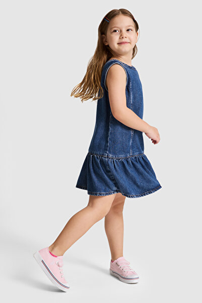 U.S. Polo Assn. فستان جينز أزرق داكن للفتيات 50321524-DN0023