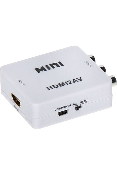 OEM Convertor RCA / HDMI tată la RCA / HDMI mamă Alb 1 buc.
