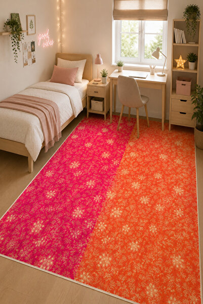 Pearlora Home Dijital Baskı Modern Desenli Kaymaz Taban Salon Balkon Çocuk Od...