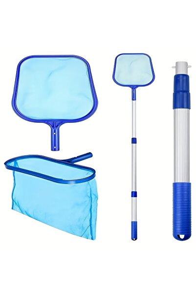 Choice Blue 3pcs/Set Pool Skimmer Net with Adjustable 17-40" Telescopic Pole ...