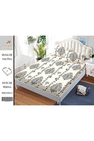 naniland.ro Husă de Pat Finet 2 Persoane 3 Piese cu Elastic 180x200 cm, Model...