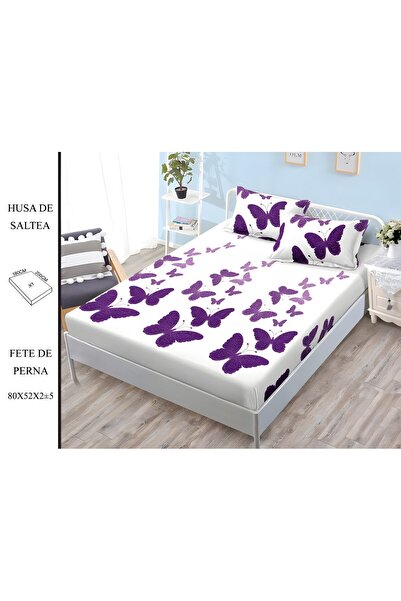 naniland.ro Husă de Pat Finet 2 Persoane 3 Piese cu Elastic 180x200 cm, Model...