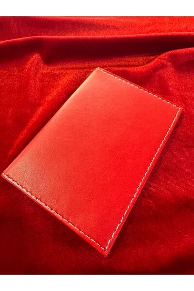 GARDENAUTO Red Leather Printed Stitched License Container, Case, License Hold...