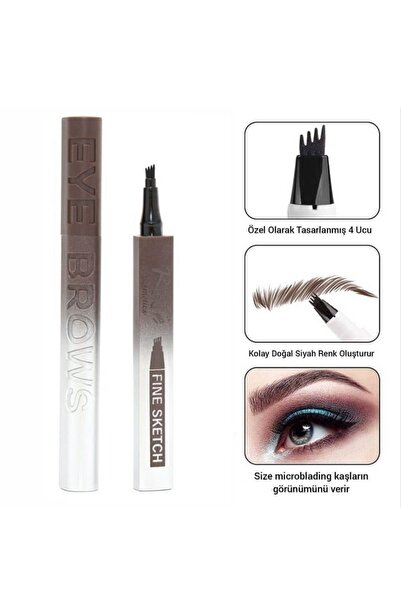 TRENDYENİLİK Rose Fine Sketch Microblading Kaş Kalemi Siyah