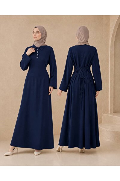 Nissra Ankanoor 100% Cotton Linen Half Placket Buttoned Back Tie Dress 150 cm...
